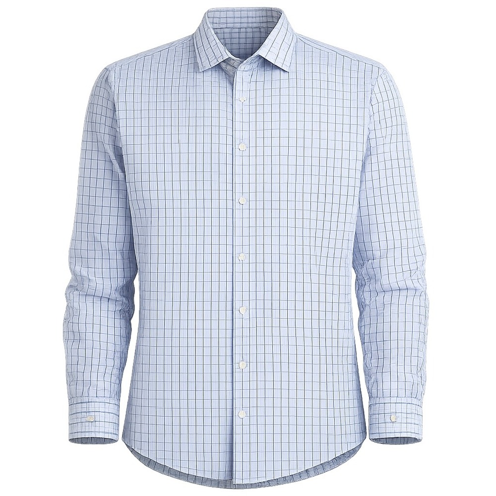 Mizzen+Main Leeward Mens M Slim Fit Performance Slim Fit Shirt Blue Check Travel